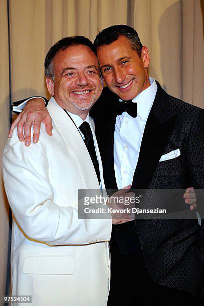 Musical director Marc Shaiman and telecast producer Adam Shankman arrive backstage at the 82nd Annual Academy Awards held at Kodak Theatre on March...