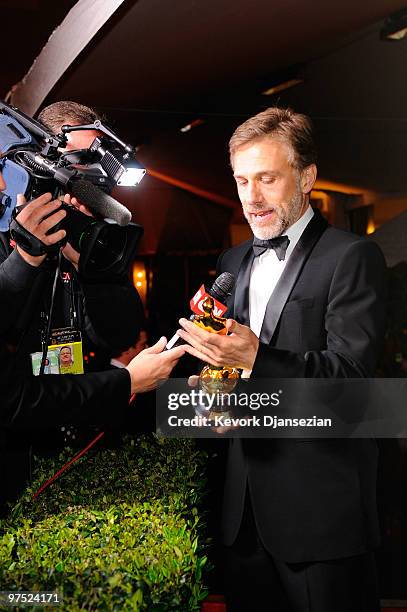 Actor Christoph Waltz, winner of Best Supporting Actor award for "Inglourious Basterds," attends the 82nd Annual Academy Awards Governor's Ball held...