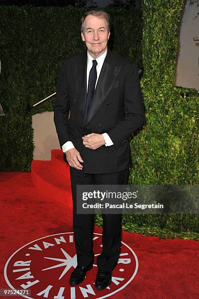 Producer Charlie Rose arrives at the 2010 Vanity Fair Oscar Party hosted by Graydon Carter held at Sunset Tower on March 7, 2010 in West Hollywood,...