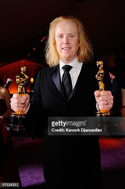 Paul N.J. Ottosson, winner of Best Sound Mixing and Best Sound Editing awards for "The Hurt Locker," attends the 82nd Annual Academy Awards...