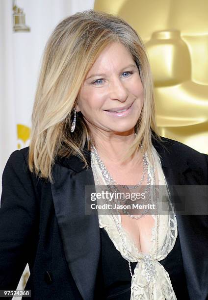 Singer/actress Barbra Streisand presents in the press room at the 82nd Annual Academy Awards held at Kodak Theatre on March 7, 2010 in Hollywood,...