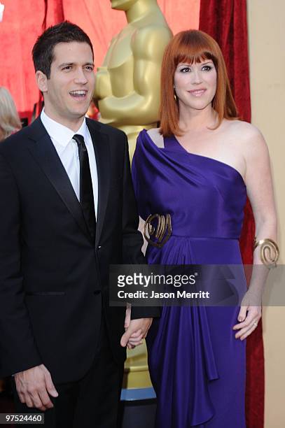 Actress Molly Ringwald and husband Panio Gianopoulos arrives at the 82nd Annual Academy Awards held at Kodak Theatre on March 7, 2010 in Hollywood,...