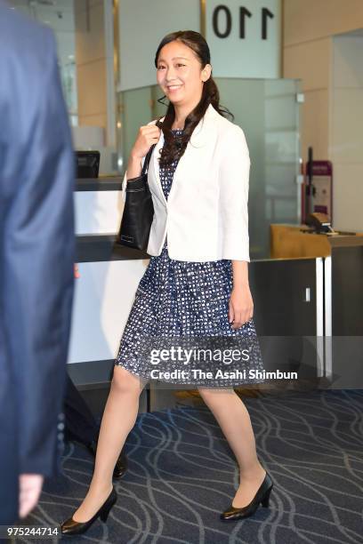 Princess Kako of Akishino is seen on arrival at Haneda Airport on June 15, 2018 in Tokyo, Japan.