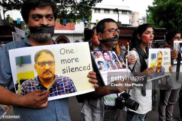 Indian Journalist and Photojournalist silent candle light pray and protest the Journalist killing issue ,Recently slain editor-in-chief of the...
