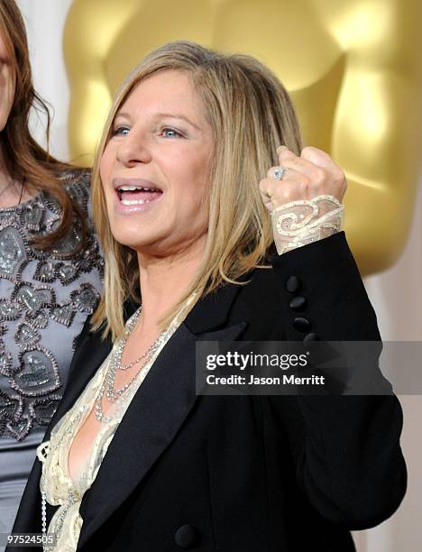 Singer/actress Barbra Streisand presents in the press room at the 82nd Annual Academy Awards held at Kodak Theatre on March 7, 2010 in Hollywood,...