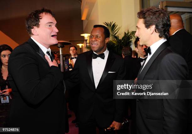 Writer Quentin Tarantino, writer Geoffrey Fletcher, winner of Best Adapted Screenplay for "Precious: Based on the Novel 'Push' by Sapphire," and...