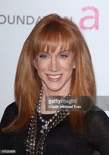 Kathy Griffin arrives to the 18th Annual Elton John AIDS Foundation Academy Awards Viewing Party held at Pacific Design Center on March 7, 2010 in...