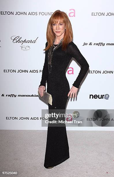 Kathy Griffin arrives to the 18th Annual Elton John AIDS Foundation Academy Awards Viewing Party held at Pacific Design Center on March 7, 2010 in...