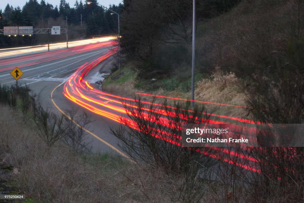 Light Trails at the Bus Stop