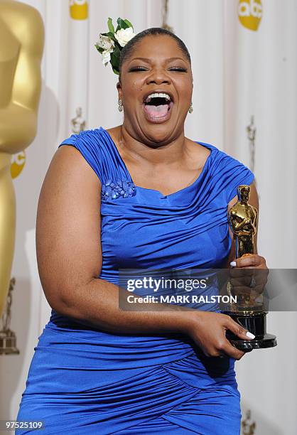 Mo'nique celebrates her Oscar for a Best Performance by an Actress in a Supporting Role for Prescious: Based on the Novel 'Push' by Saphire during...