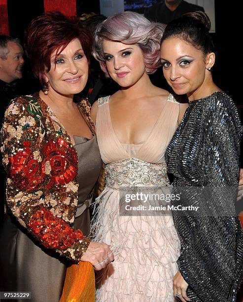 Sharon Osbourne, Kelly Osbourne and Nicole Richie attend the 18th Annual Elton John AIDS Foundation Oscar party held at Pacific Design Center on...