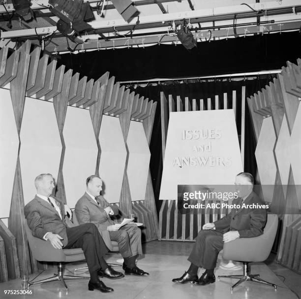 Howard K Smith, Bob Clark, Governor George Romney appearing on Disney General Entertainment Content via Getty Images's 'Issues and Answers'.