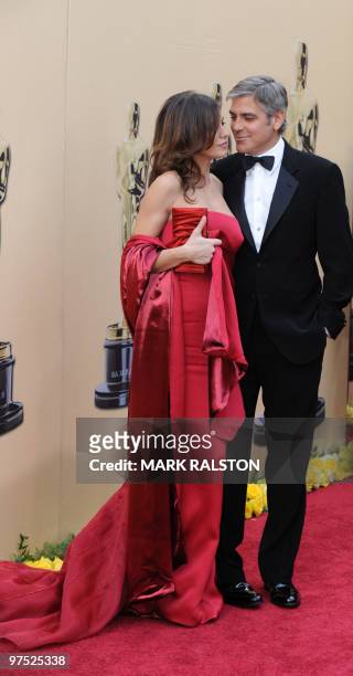 Best Actor in a Leading Role Nominee George Clooney for his role in the film "Up in the Air" arrives with Elisabetta Canalis for the 82nd Academy...