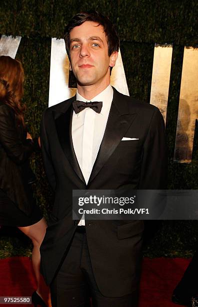 Actor B.J. Novak attends the 2010 Vanity Fair Oscar Party hosted by Graydon Carter at the Sunset Tower Hotel on March 7, 2010 in West Hollywood,...