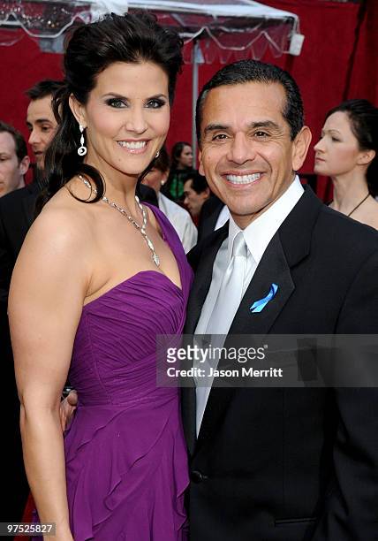 Mayor of Los Angeles Antonio R. Villaraigosa and tv personality Lu Parker arrives at the 82nd Annual Academy Awards held at Kodak Theatre on March 7,...