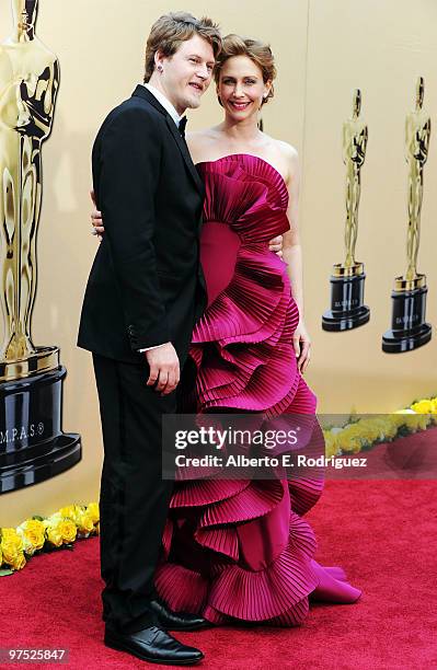 Actress Vera Farmiga and Renn Hawkey arrives at the 82nd Annual Academy Awards held at Kodak Theatre on March 7, 2010 in Hollywood, California.