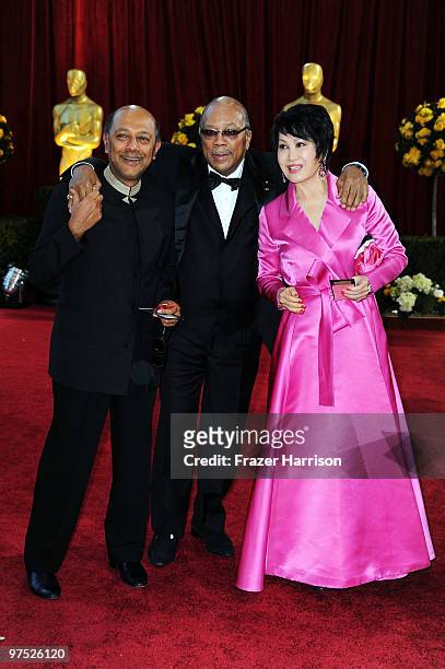 Producer Quincy Jones , TV personality Yue-Sai Kan and guest arrive at the 82nd Annual Academy Awards held at Kodak Theatre on March 7, 2010 in...