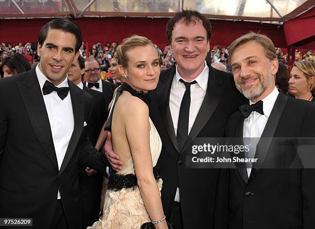 Actor Eli Roth, actress Diane Kruger, director Quentin Tarantino and actor Christoph Waltz arrives at the 82nd Annual Academy Awards held at Kodak...
