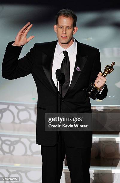 Director Pete Docter accepts Best Animated Feature award for "Up" onstage during the 82nd Annual Academy Awards held at Kodak Theatre on March 7,...