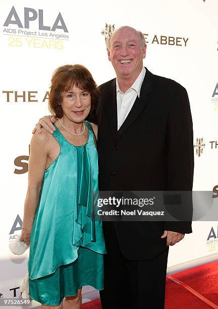 Actor Phil Brock and Kathryn Boole attend the SBE And The Abbey's "The Envelope Please" Oscar party benefitting APLA at the Abbey on March 7, 2010 in...