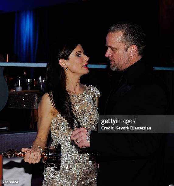 Actress Sandra Bullock, winner Best Actress award for 'The Blind Side,' and husband Jesse James attend the 82nd Annual Academy Awards Governor's Ball...