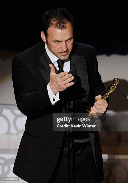 Cinematographer Mauro Fiore accepts Best Cinematography award for "Avatar" onstage during the 82nd Annual Academy Awards held at Kodak Theatre on...