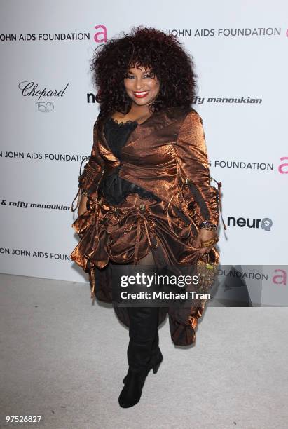 Chaka Khan arrives to the 18th Annual Elton John AIDS Foundation Academy Awards Viewing Party held at Pacific Design Center on March 7, 2010 in West...