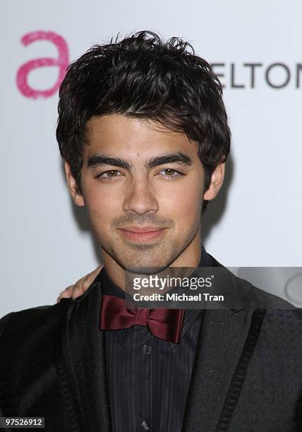 Joe Jonas arrives to the 18th Annual Elton John AIDS Foundation Academy Awards Viewing Party held at Pacific Design Center on March 7, 2010 in West...