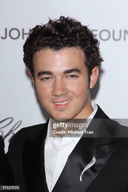 Kevin Jonas arrives to the 18th Annual Elton John AIDS Foundation Academy Awards Viewing Party held at Pacific Design Center on March 7, 2010 in West...