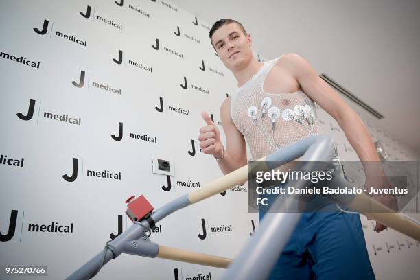 Juventus new signing Andrea Favilli undergoes medical tests at Jmedical on June 14, 2018 in Turin, Italy.