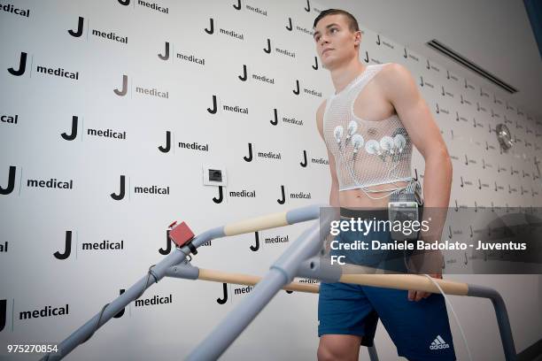 Juventus new signing Andrea Favilli undergoes medical tests at Jmedical on June 14, 2018 in Turin, Italy.