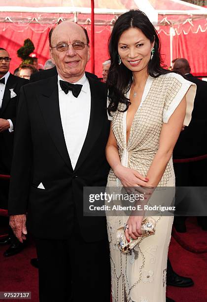 News Corporation Chairman & CEO Rupert Murdoch and wife Wendi Deng arrives at the 82nd Annual Academy Awards held at Kodak Theatre on March 7, 2010...