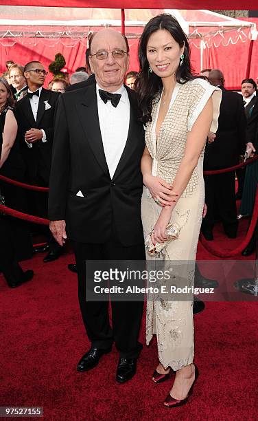 News Corporation Chairman & CEO Rupert Murdoch and wife Wendi Deng arrives at the 82nd Annual Academy Awards held at Kodak Theatre on March 7, 2010...