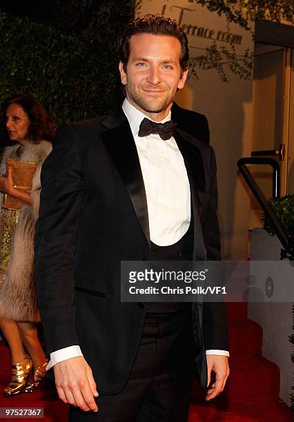Actor Bradley Cooper attends the 2010 Vanity Fair Oscar Party hosted by Graydon Carter at the Sunset Tower Hotel on March 7, 2010 in West Hollywood,...