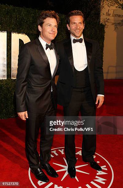 Actors Jason Bateman and Bradley Cooper attend the 2010 Vanity Fair Oscar Party hosted by Graydon Carter at the Sunset Tower Hotel on March 7, 2010...