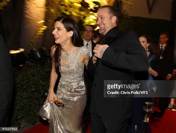Sandra Bullock Husband and Jesse James leave the 2010 Vanity Fair Oscar Party hosted by Graydon Carter at the Sunset Tower Hotel on March 7, 2010 in...