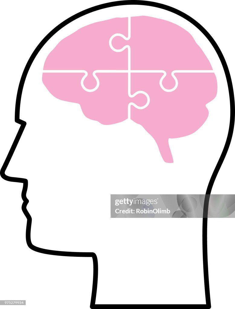 Bold Line Brain Head