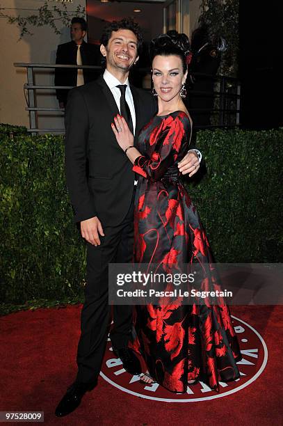 Actress Debi Mazar and Gabriele Corcos arrive at the 18th annual Elton John AIDS Foundation Oscar Party held at Pacific Design Center on March 7,...