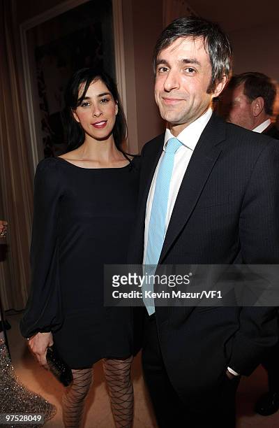 Actress Sarah Silverman and writer Alec Sulkin attend the 2010 Vanity Fair Oscar Party hosted by Graydon Carter at the Sunset Tower Hotel on March 7,...