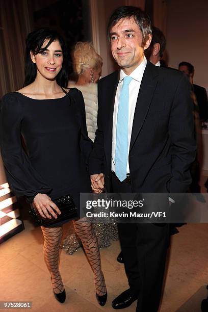 Actress Sarah Silverman and writer Alec Sulkin attend the 2010 Vanity Fair Oscar Party hosted by Graydon Carter at the Sunset Tower Hotel on March 7,...