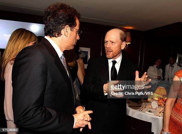 Actor Jerry Seinfeld and director Ron Howard attend the 2010 Vanity Fair Oscar Party hosted by Graydon Carter at the Sunset Tower Hotel on March 7,...
