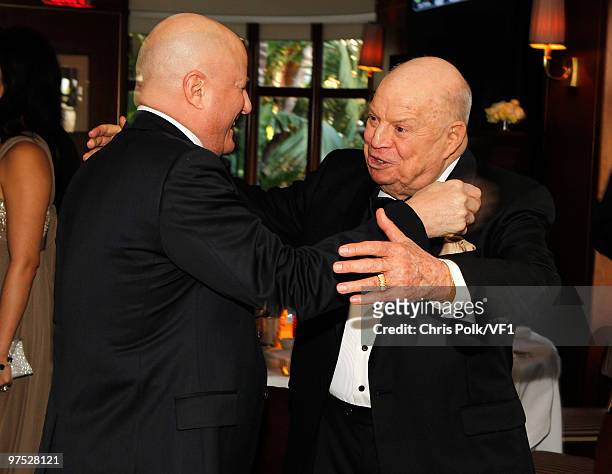 Ronald Perelman and actor Don Rickles attend the 2010 Vanity Fair Oscar Party hosted by Graydon Carter at the Sunset Tower Hotel on March 7, 2010 in...