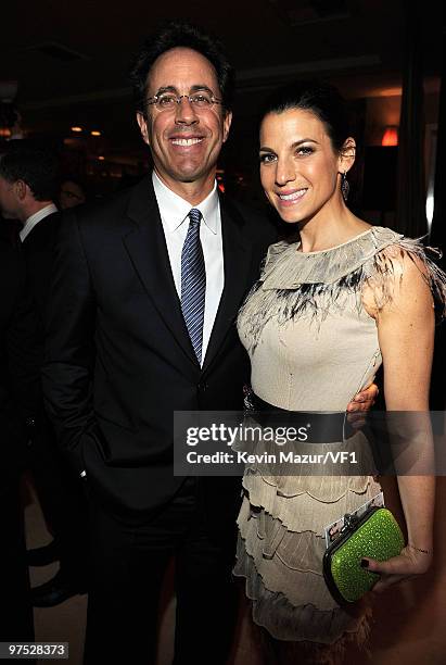 Actor Jerry Seinfeld and Jessica Seinfeld attend the 2010 Vanity Fair Oscar Party hosted by Graydon Carter at the Sunset Tower Hotel on March 7, 2010...