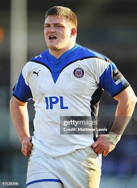 David Wilson of Bath in action during the Guinness Premiership match between Newcastle Falcons v Bath at Kingston Park on March 7, 2010 in Newcastle,...