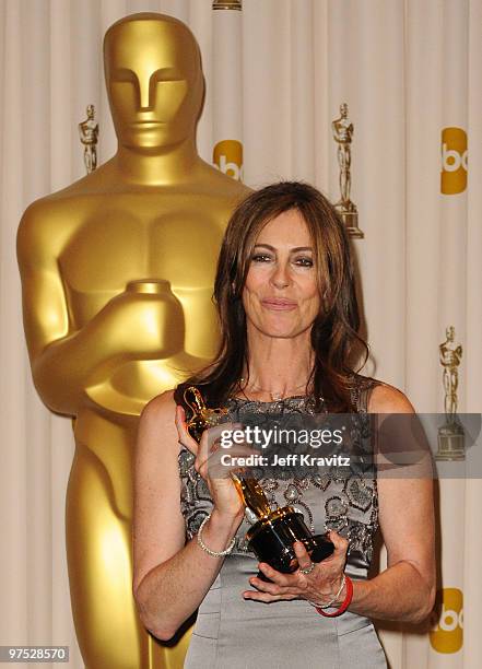 Director Kathryn Bigelow poses in the press room at the 82nd Annual Academy Awards held at Kodak Theatre on March 7, 2010 in Hollywood, California.