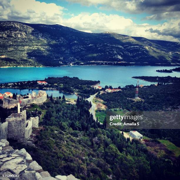 ston walls, croatia - ston croatia stock pictures, royalty-free photos & images