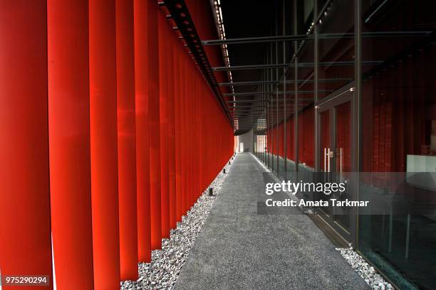 red walkway - inari shrine stock pictures, royalty-free photos & images