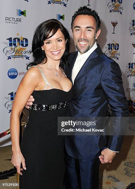 Actor Francesco Quinn arrives with Valentina Castellani at the 20th Annual Night of 100 Stars Awards Gala at Beverly Hills Hotel on March 7, 2010 in...