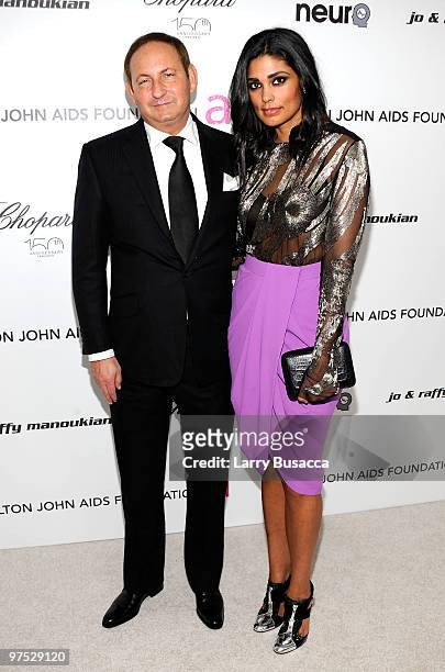 John Demsey and Rachel Roy attend the 18th Annual Elton John AIDS Foundation Academy Award Party at Pacific Design Center on March 7, 2010 in West...