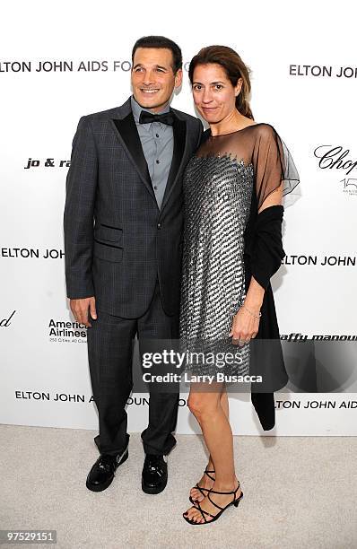 Melissa French and Phillip Bloch attend the 18th Annual Elton John AIDS Foundation Academy Award Party at Pacific Design Center on March 7, 2010 in...